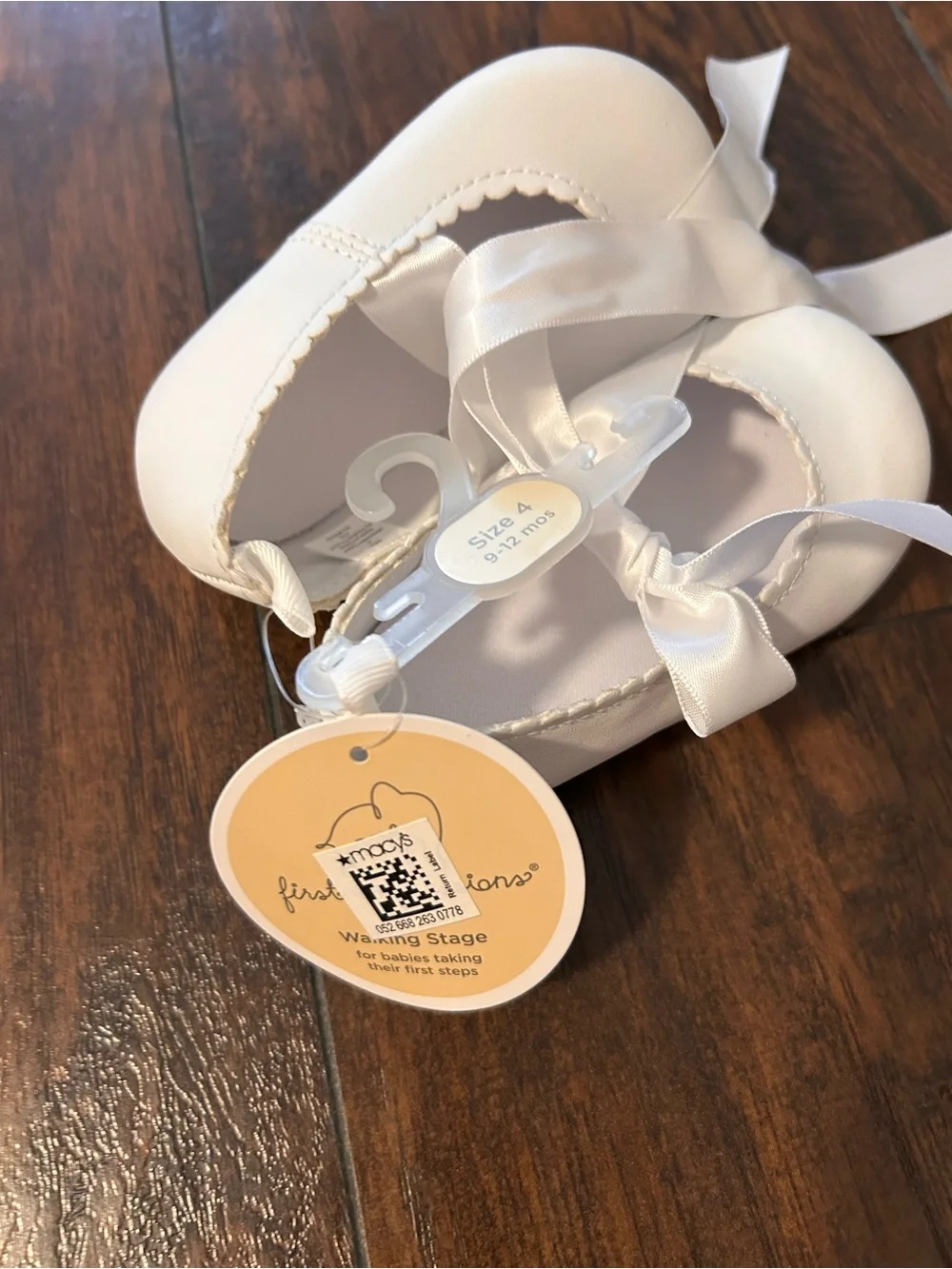NWT Baby Girl White Ribbon Ballet Flats